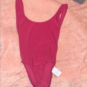 Pink side boob/ low back bodysuit